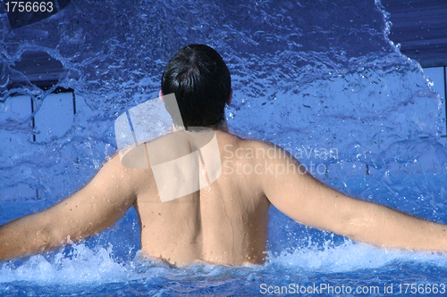 Image of cold water therapy after sauna  