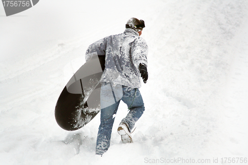 Image of man in the mountain in the snow