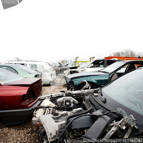 Image of old cars in a row