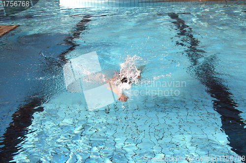 Image of man swiming underwater