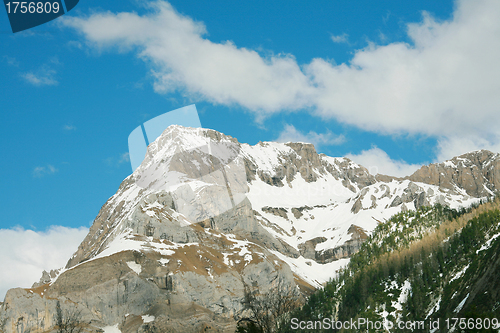 Image of Stunning Mountain landscape below a beautiful sky