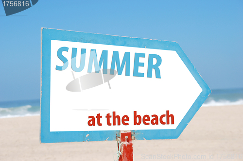 Image of Summer at the beach sign