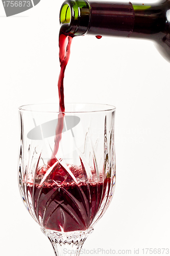 Image of Pouring Red wind into a crystal glass