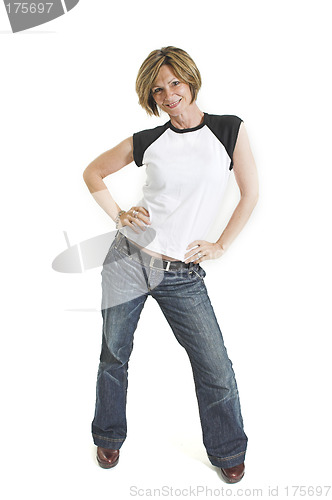 Image of woman with white t-shirt