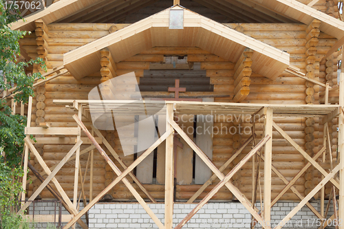 Image of Construction of  wooden Church