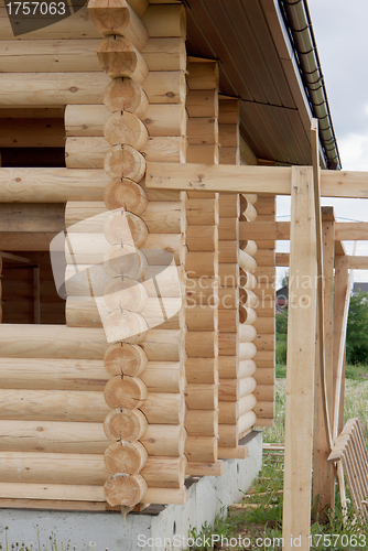 Image of Fragment of buildings made â€‹â€‹of logs