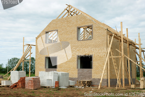 Image of Brick house under construction