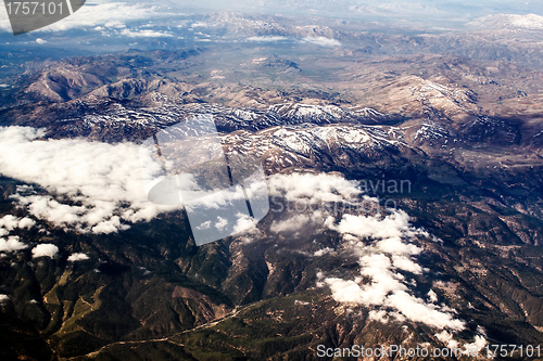 Image of view of the mountains from the plane