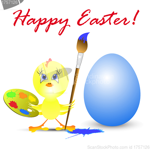 Image of easter holiday illustration with chicken