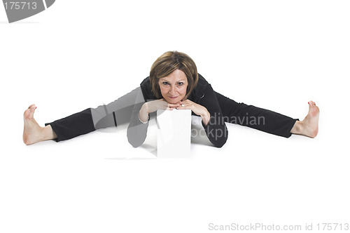 Image of yoga pose with white box