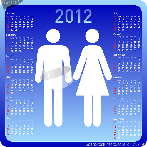 Image of woman and man in calendar