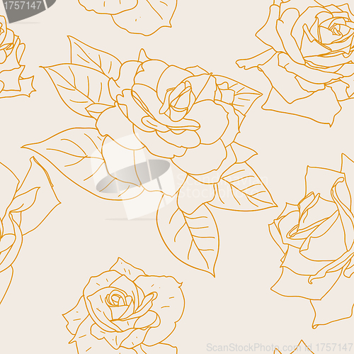 Image of Seamless wallpaper with beautiful flowers