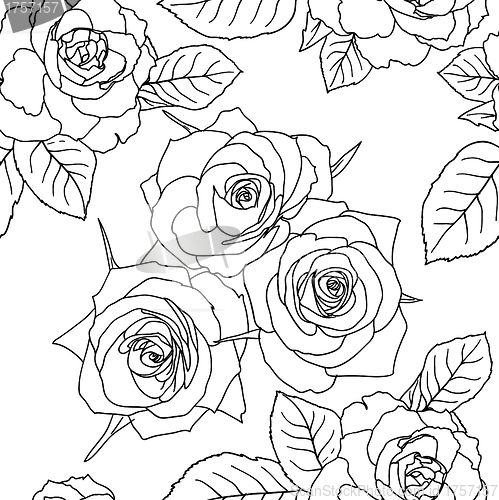 Image of Seamless wallpaper with rose flowers