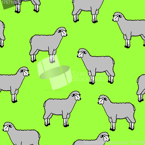 Image of seamless wallpaper with sheep and rams