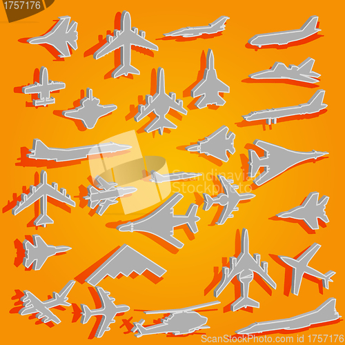 Image of Vector airplane stickers