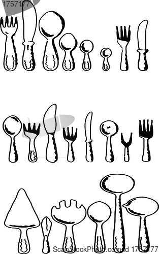 Image of silhouettes of kitchen accessories