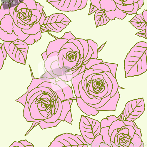 Image of Seamless wallpaper with rose flowers