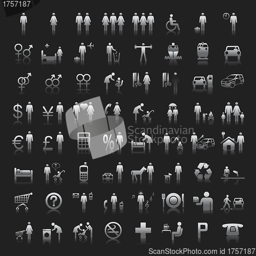 Image of Website and Internet Icons -- People