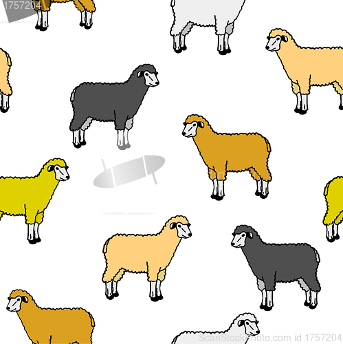 Image of seamless wallpaper with sheep and rams