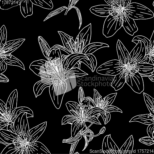 Image of Seamless wallpaper with beautiful flowers
