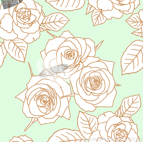 Image of Seamless wallpaper with rose flowers