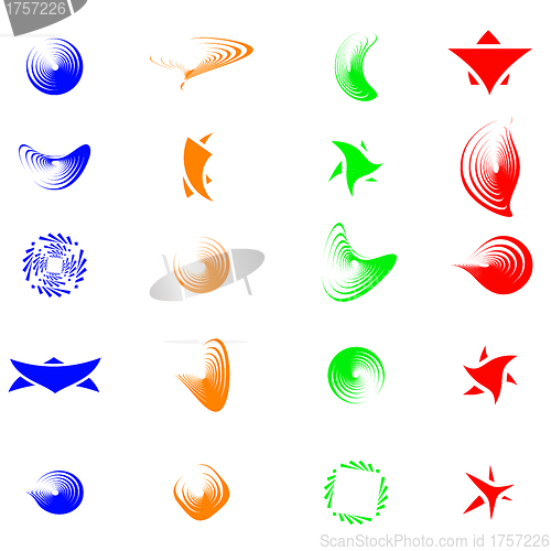 Image of Set of color abstract symbols for design - also as emblem or log