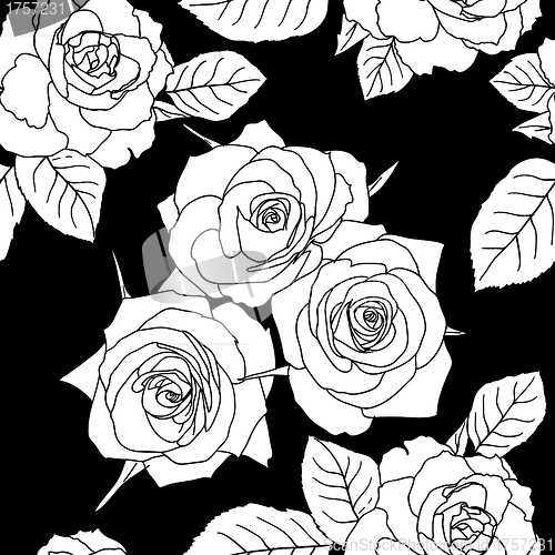 Image of Seamless wallpaper with rose flowers