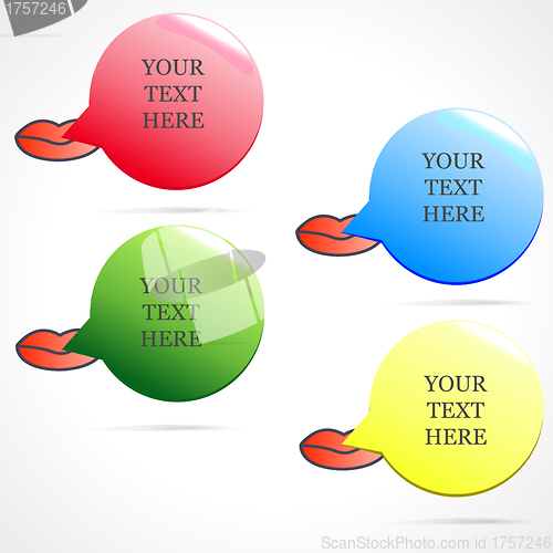 Image of Vector banner with the text emitted from the lips