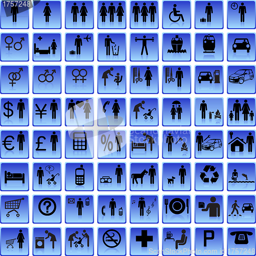 Image of Website and Internet Icons -- People