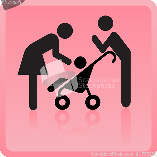 Image of Vector Man & Woman icon with children 