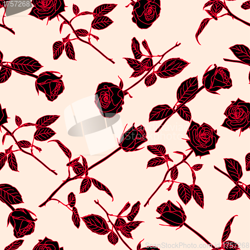 Image of Seamless  background with roses