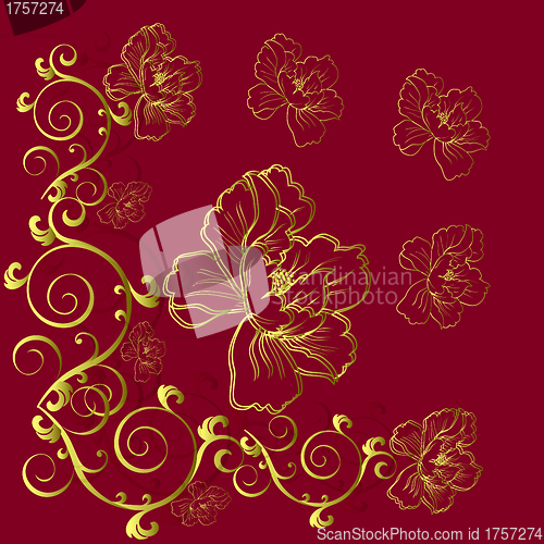Image of  fantasy hand drawn flowers