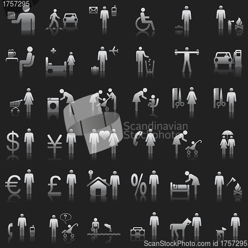 Image of Website and Internet Icons -- People