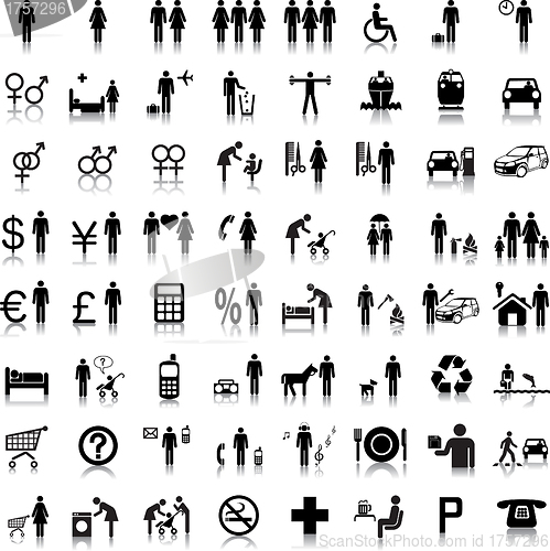 Image of Website and Internet Icons -- People