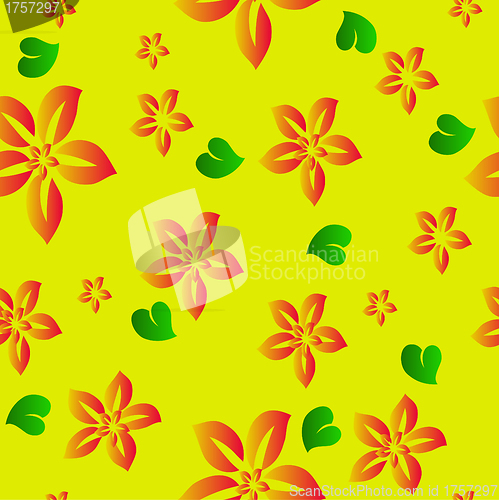 Image of Flower seamless background. Vector