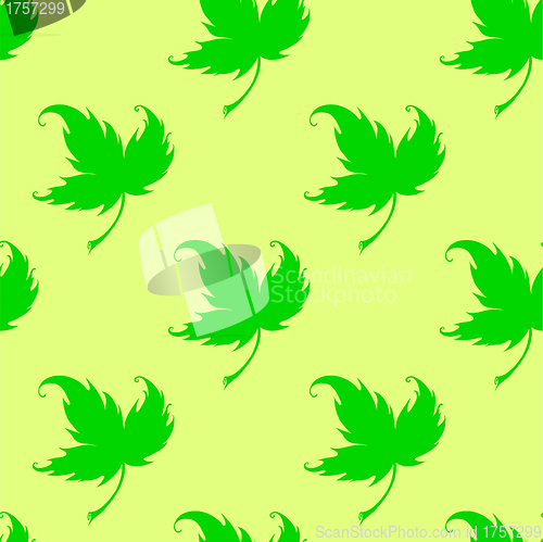 Image of Wallpaper with curling leaves of a plant