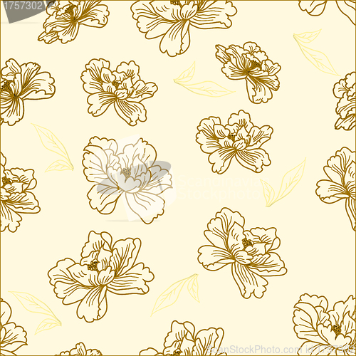 Image of Seamless wallpaper  a seam with flower and leaves