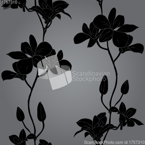 Image of Vector seamless background with orchids