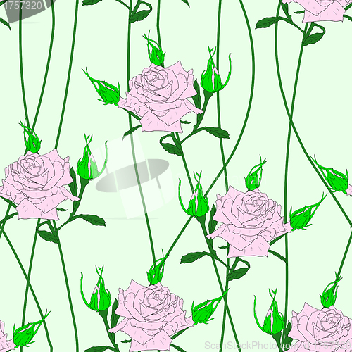 Image of Seamless  background with flower roses.