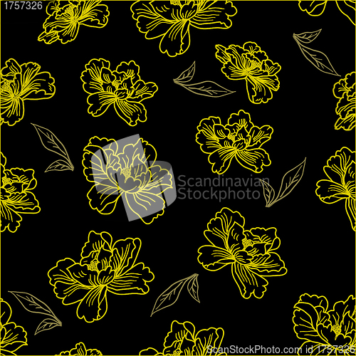 Image of Seamless wallpaper  a seam with flower and leaves 