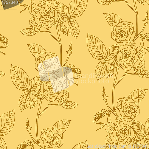 Image of Rose seamless flower background, vector illustration.