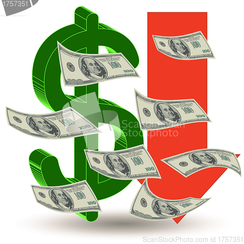 Image of Crisis finance - the dollar symbol 