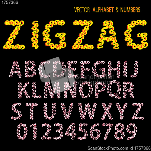 Image of Hand drawing ornamental alphabet zigzag
