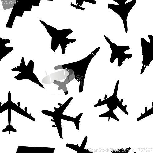 Image of Seamless wallpaper military aircraft vector illustration