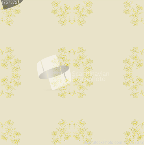 Image of Seamless floral background. Repeat many times. Vector illustrati