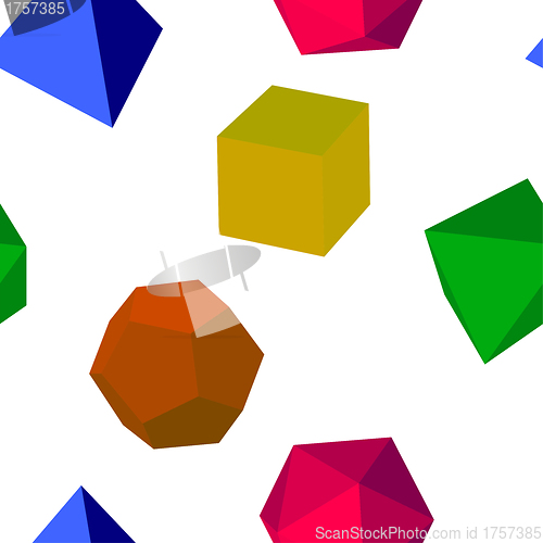 Image of Seamless colorfull 3d vector geometric shapes 