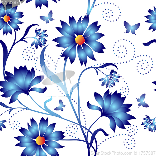 Image of Elegance Seamless color pattern on background, vector illustrati