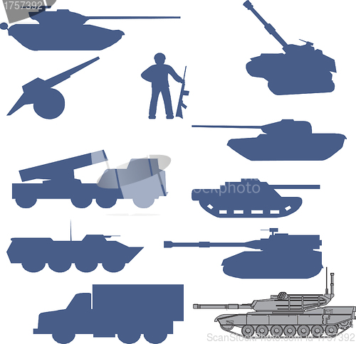 Image of set tanks collection - vector