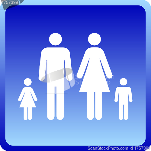 Image of Vector Man & Woman icon with children 