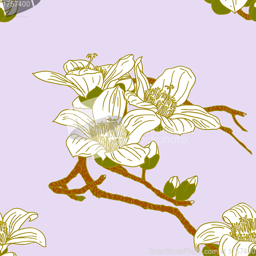 Image of Seamless wallpaper with orchid flowers